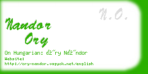 nandor ory business card